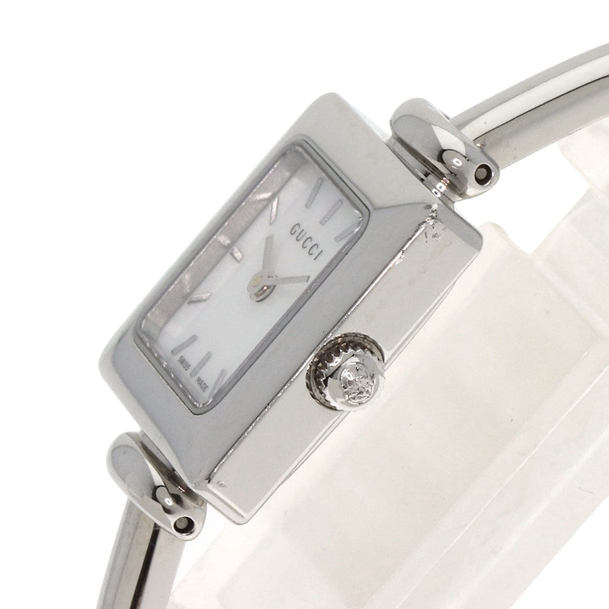 GUCCI Watches Quartz 1900L Stainless Steel Silver Square face White shell dial