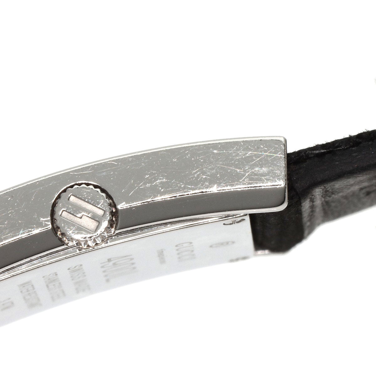GUCCI Watches Quartz 4900L Stainless Steel, Leather Silver Square face white dial Women Used