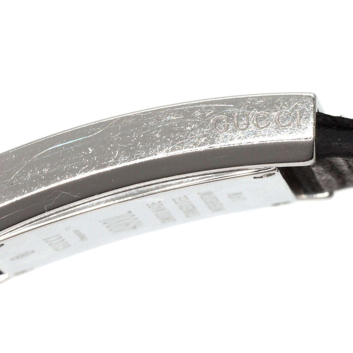 GUCCI Watches Quartz 4900L Stainless Steel, Leather Silver Square face white dial Women Used