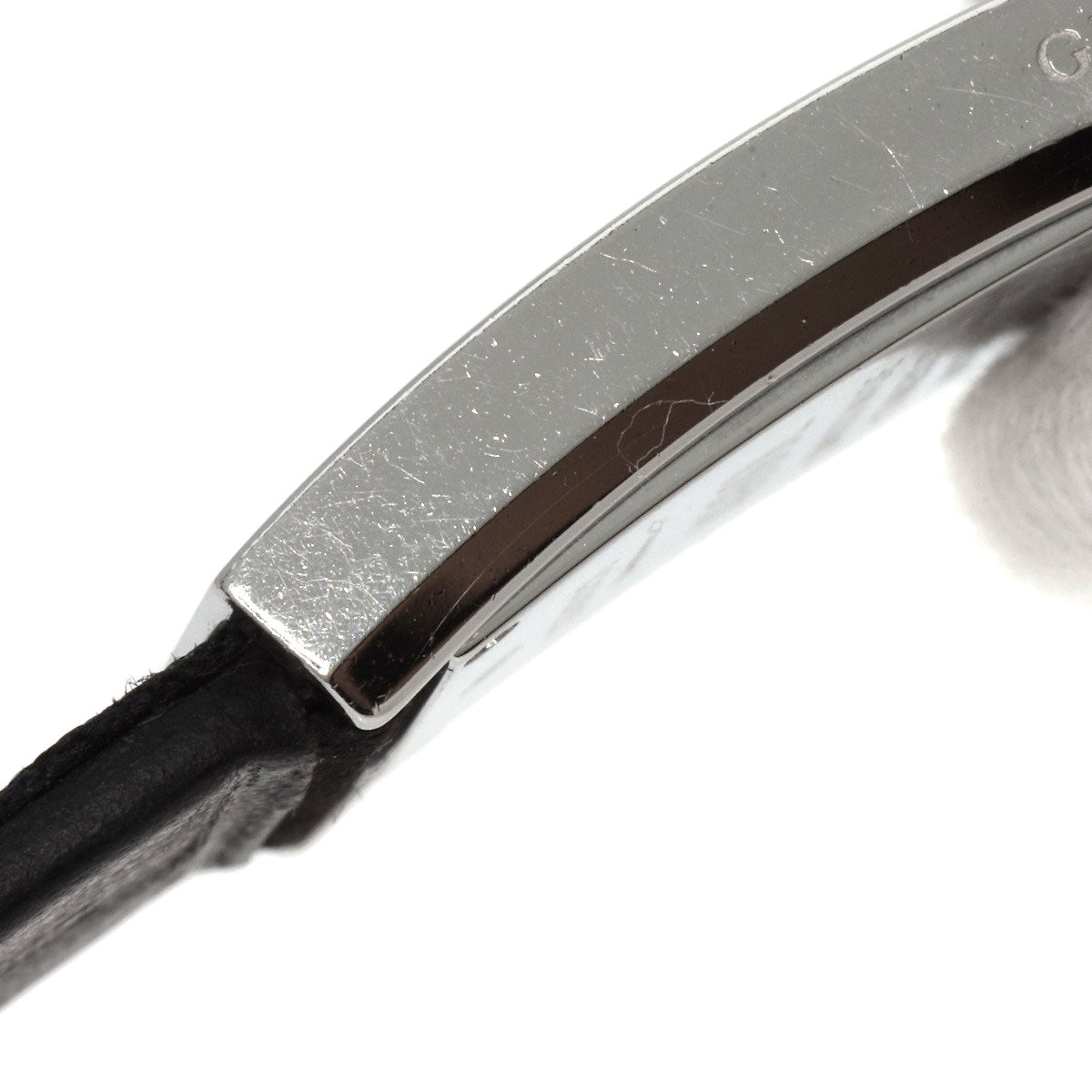 GUCCI Watches Quartz 4900L Stainless Steel, Leather Silver Square face white dial Women Used