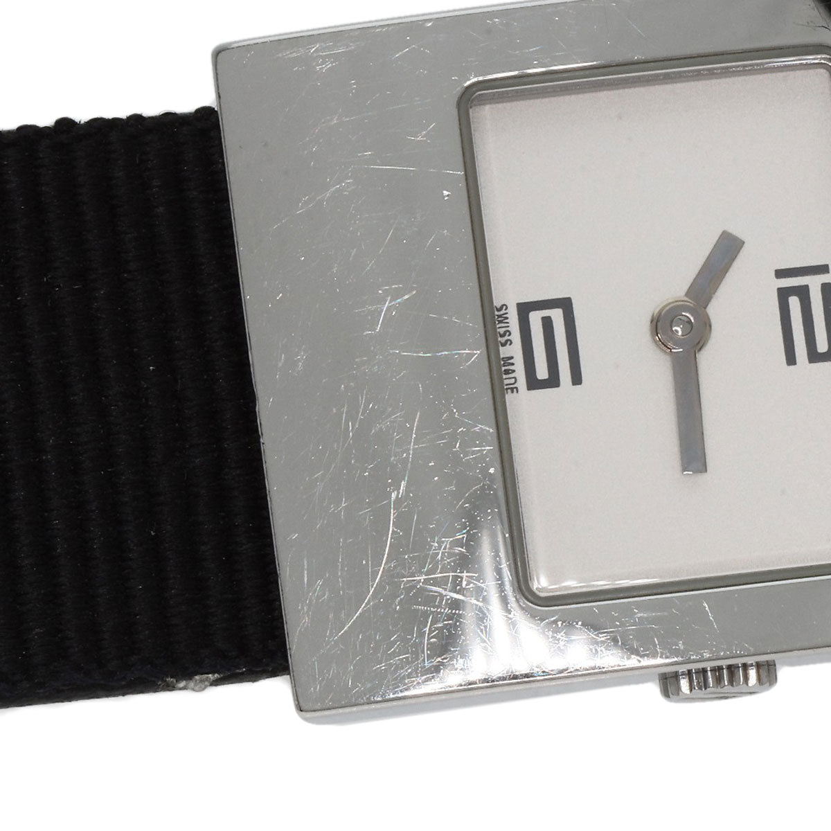 GUCCI Watches Quartz 4900L Stainless Steel, Leather Silver Square face white dial Women Used