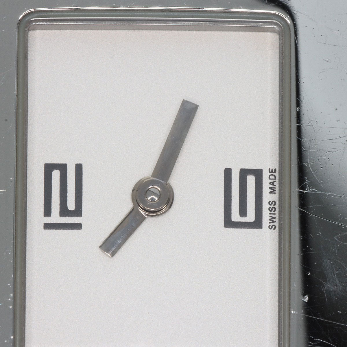 GUCCI Watches Quartz 4900L Stainless Steel, Leather Silver Square face white dial Women Used