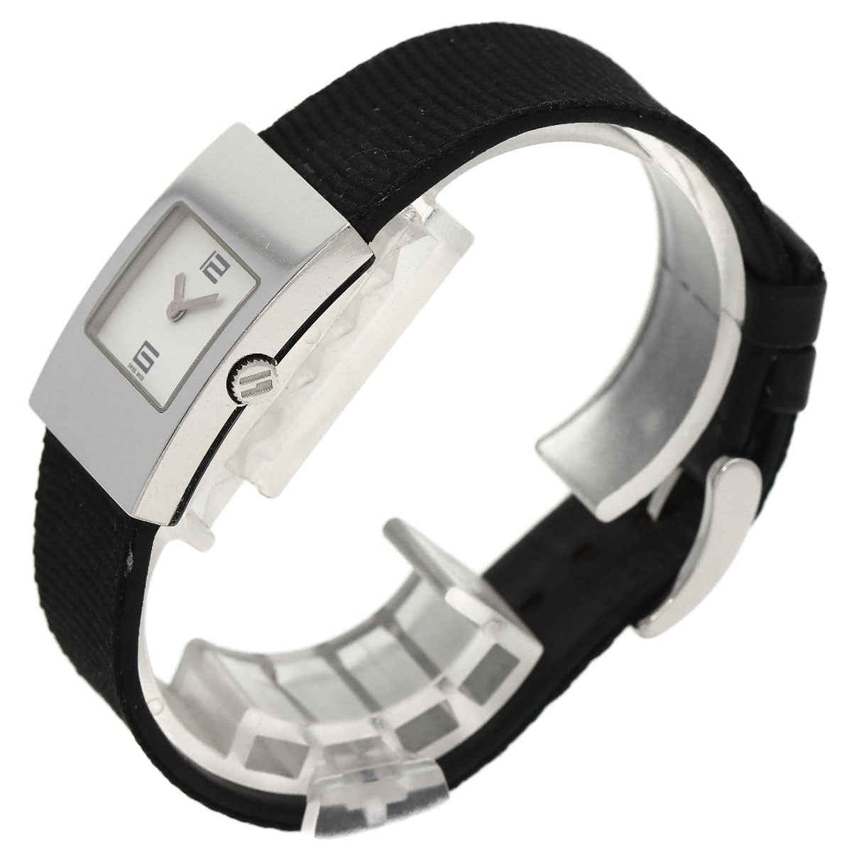 GUCCI Watches Quartz 4900L Stainless Steel, Leather Silver Square face white dial Women Used