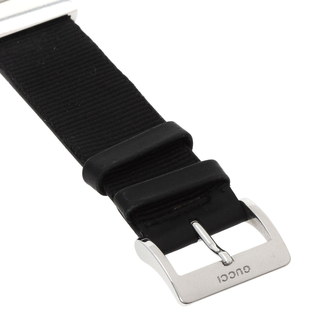 GUCCI Watches Quartz 4900L Stainless Steel, Leather Silver Square face white dial Women Used