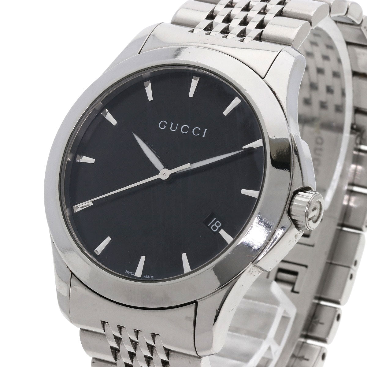 GUCCI Watches Quartz 126.4 Stainless Steel Silver G timeless black dial
