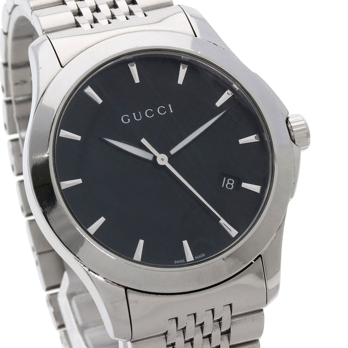 GUCCI Watches Quartz 126.4 Stainless Steel Silver G timeless black dial
