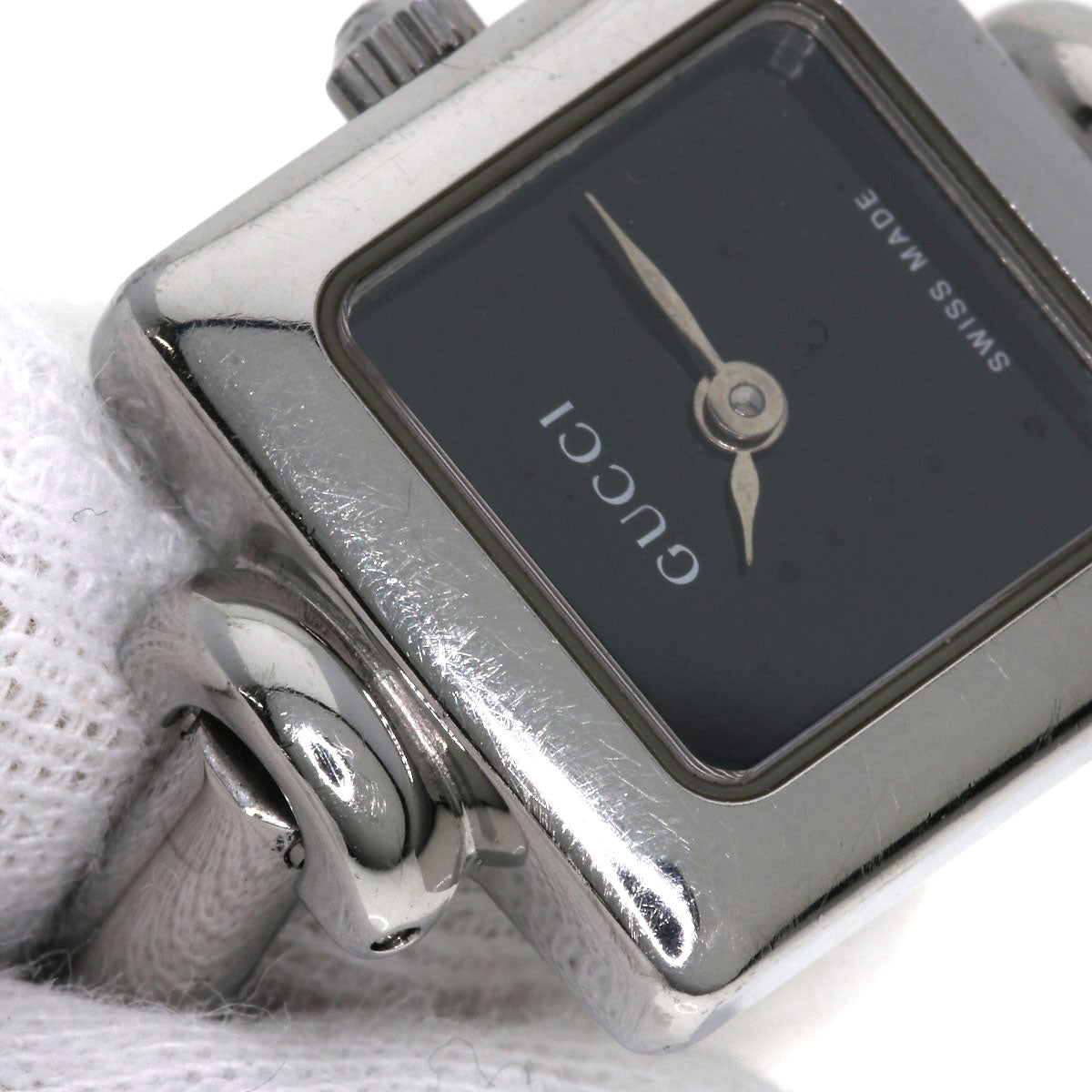 GUCCI Watches Quartz 1900L Stainless Steel , Stainless Steel Silver Square face Silver dial Women Used