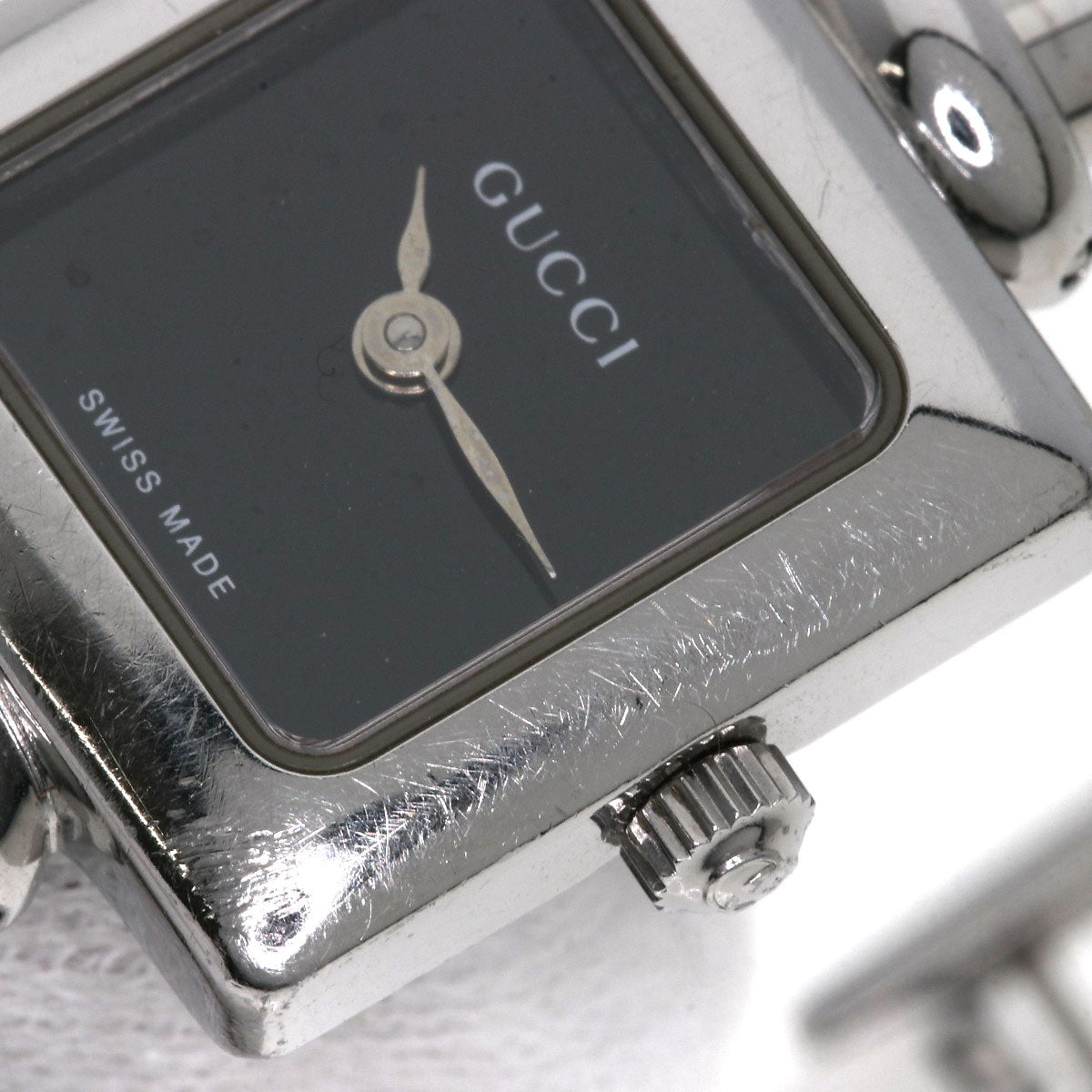 GUCCI Watches Quartz 1900L Stainless Steel , Stainless Steel Silver Square face Silver dial Women Used