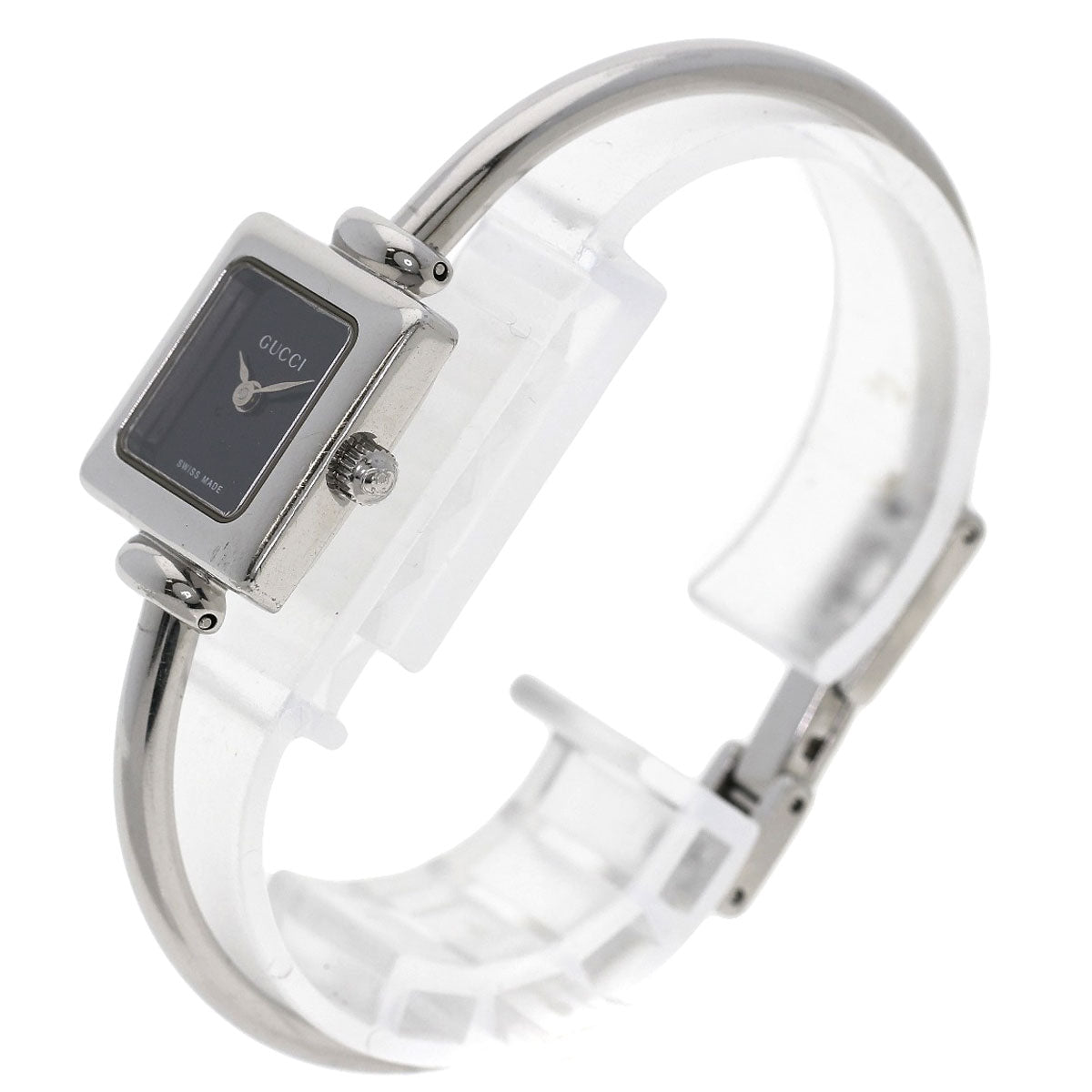 GUCCI Watches Quartz 1900L Stainless Steel , Stainless Steel Silver Square face Silver dial Women Used