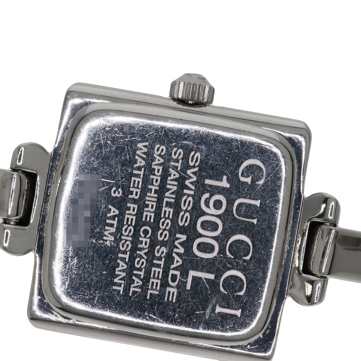 GUCCI Watches Quartz 1900L Stainless Steel , Stainless Steel Silver Square face Silver dial Women Used