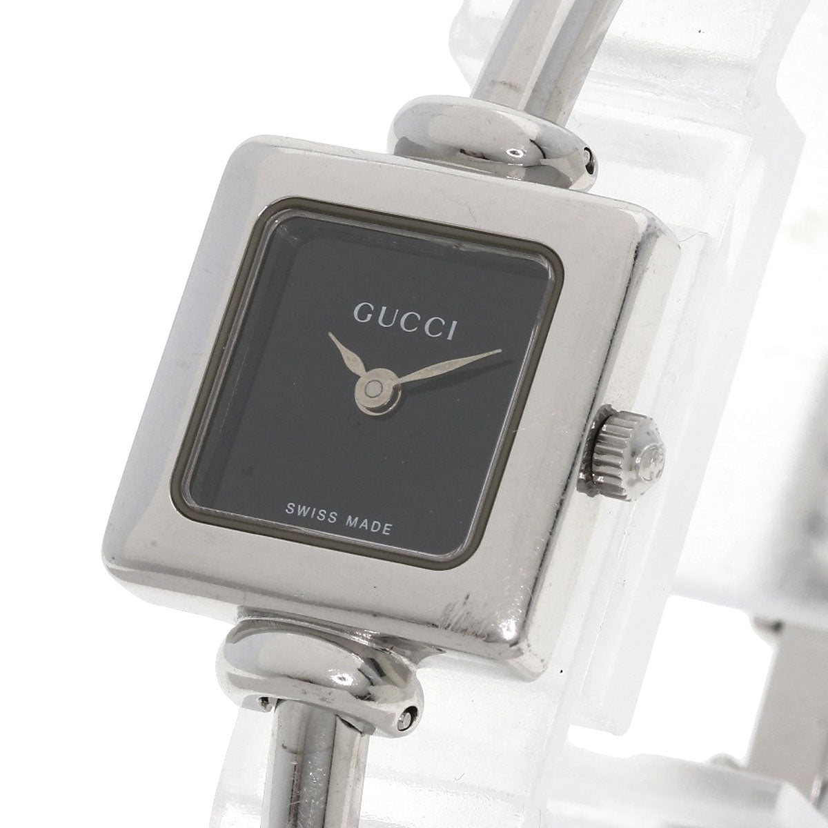 GUCCI Watches Quartz 1900L Stainless Steel , Stainless Steel Silver Square face Silver dial Women Used