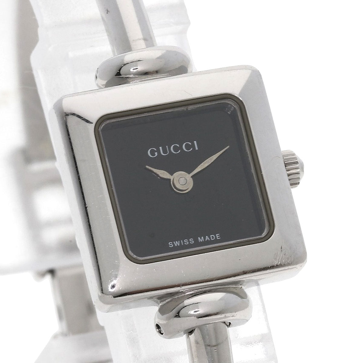 GUCCI Watches Quartz 1900L Stainless Steel , Stainless Steel Silver Square face Silver dial Women Used