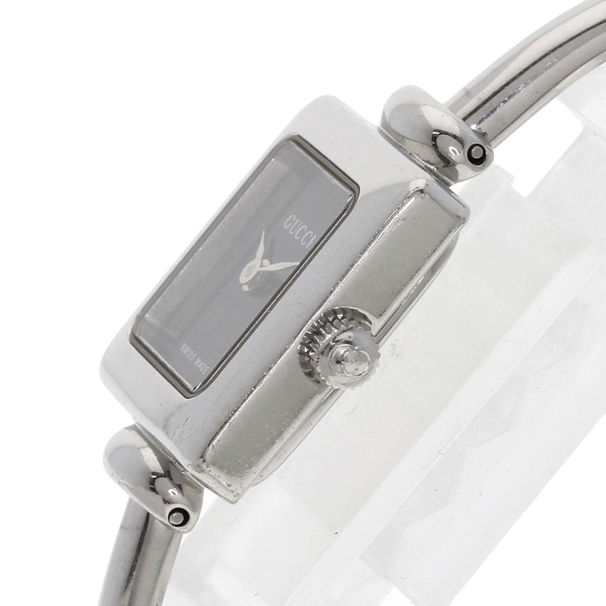 GUCCI Watches Quartz 1900L Stainless Steel , Stainless Steel Silver Square face Silver dial Women Used