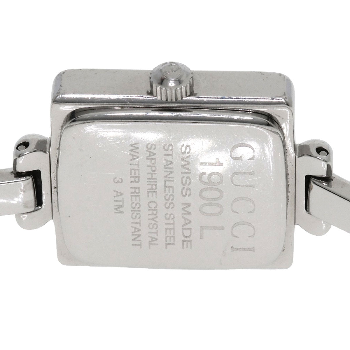 GUCCI Watches Quartz 1900L Stainless Steel , Stainless Steel Silver Square face Silver dial Women Used