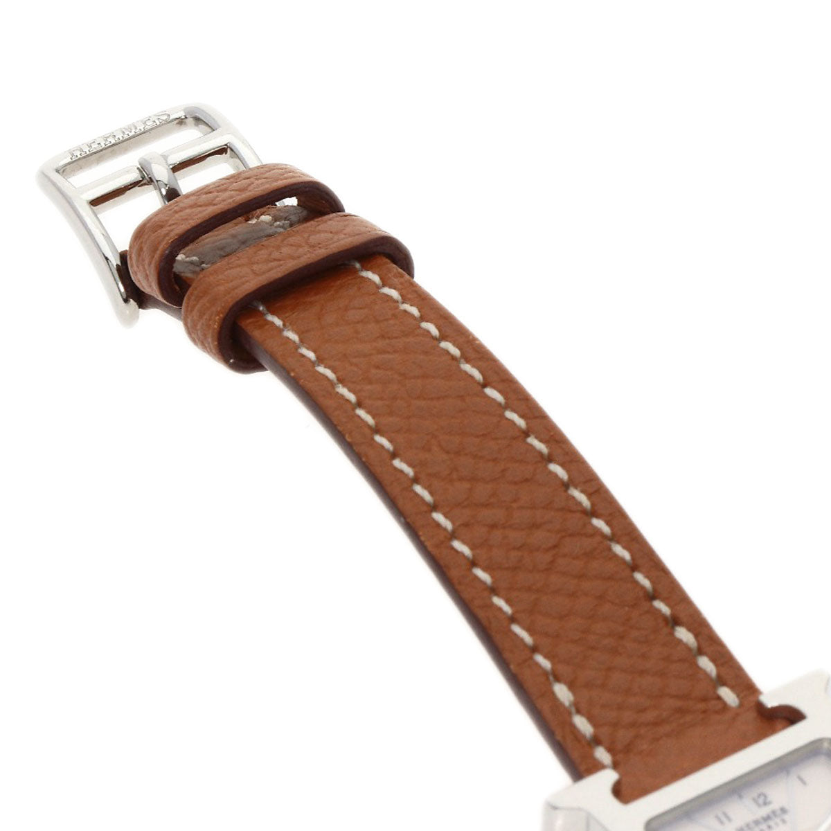 HERMES Watches Quartz HH1.110 Stainless Steel, Leather Silver H watch mini Silver dial Women Used