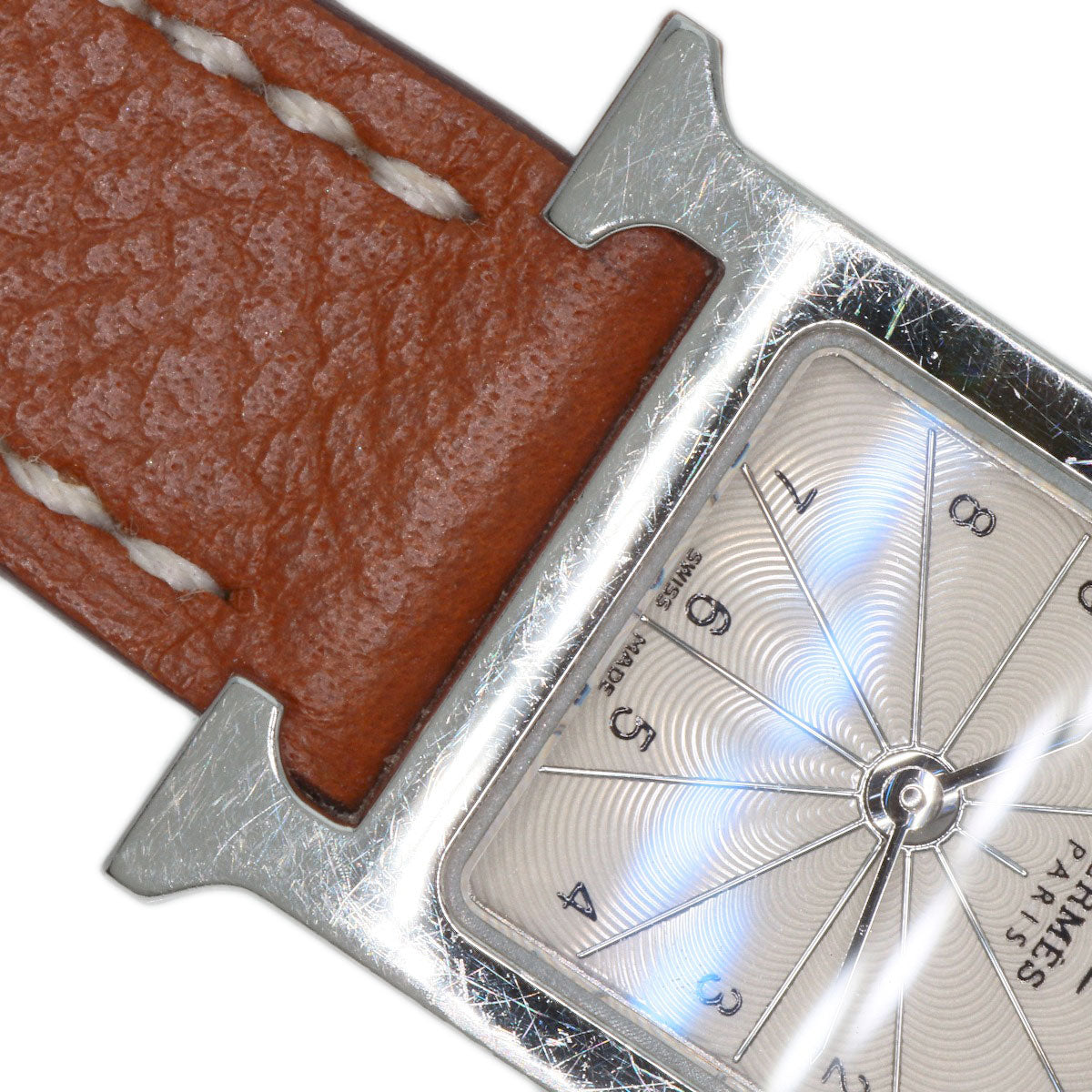 HERMES Watches Quartz HH1.110 Stainless Steel, Leather Silver H watch mini Silver dial Women Used