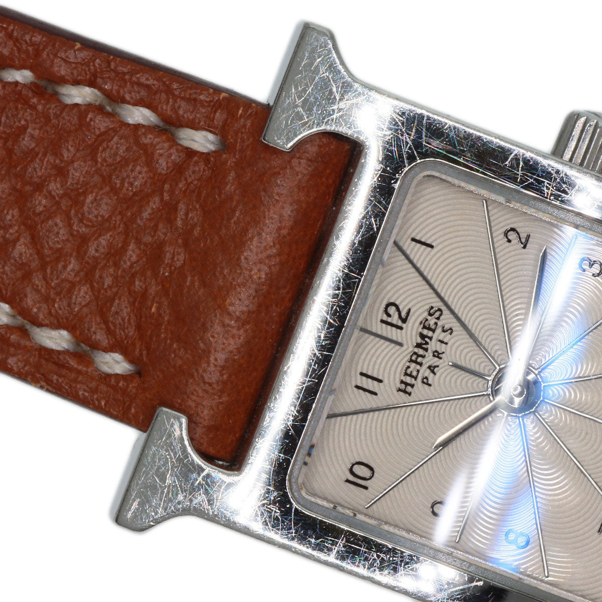 HERMES Watches Quartz HH1.110 Stainless Steel, Leather Silver H watch mini Silver dial Women Used