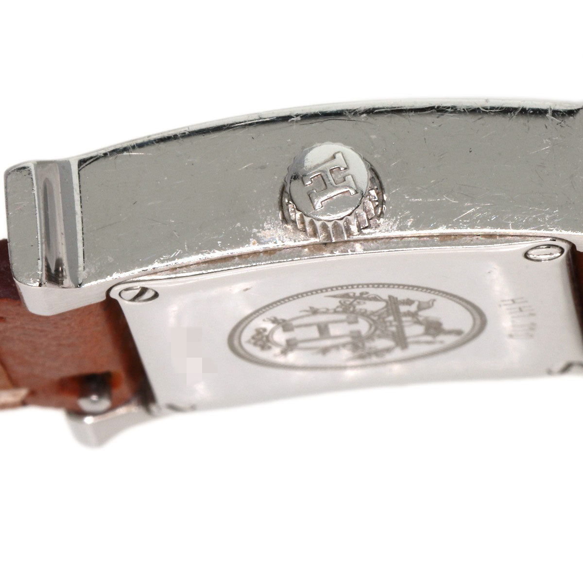 HERMES Watches Quartz HH1.110 Stainless Steel, Leather Silver H watch mini Silver dial Women Used