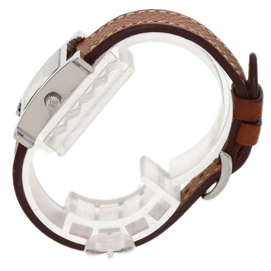 HERMES Watches Quartz HH1.110 Stainless Steel, Leather Silver H watch mini Silver dial Women Used