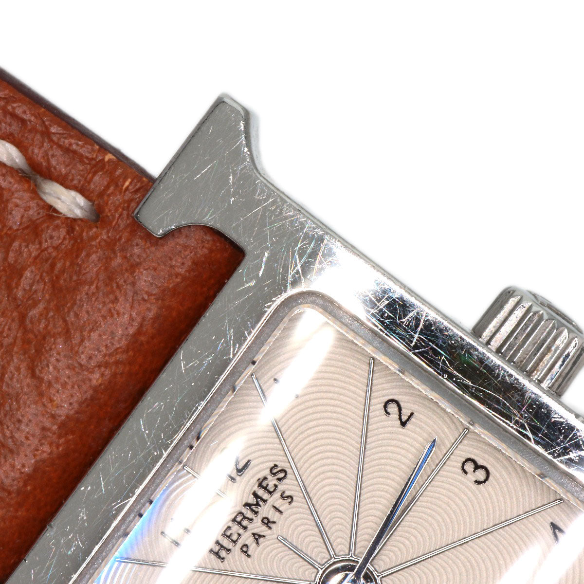 HERMES Watches Quartz HH1.110 Stainless Steel, Leather Silver H watch mini Silver dial Women Used