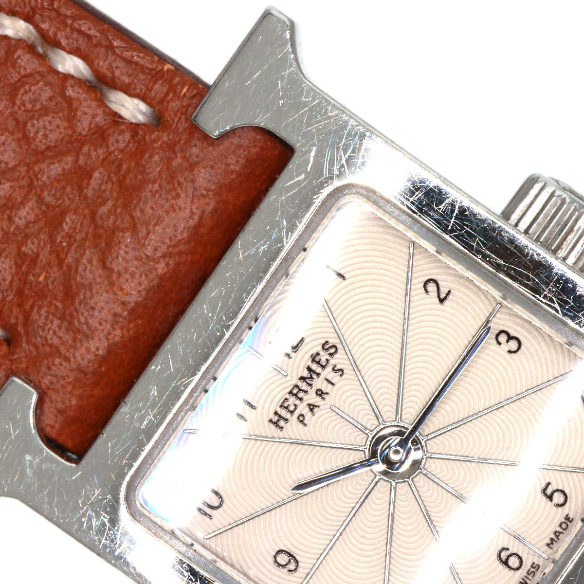 HERMES Watches Quartz HH1.110 Stainless Steel, Leather Silver H watch mini Silver dial Women Used
