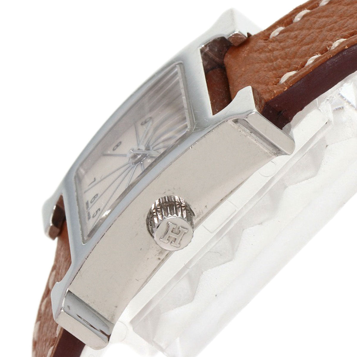 HERMES Watches Quartz HH1.110 Stainless Steel, Leather Silver H watch mini Silver dial Women Used