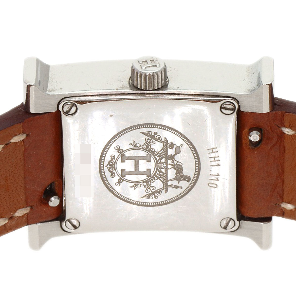 HERMES Watches Quartz HH1.110 Stainless Steel, Leather Silver H watch mini Silver dial Women Used