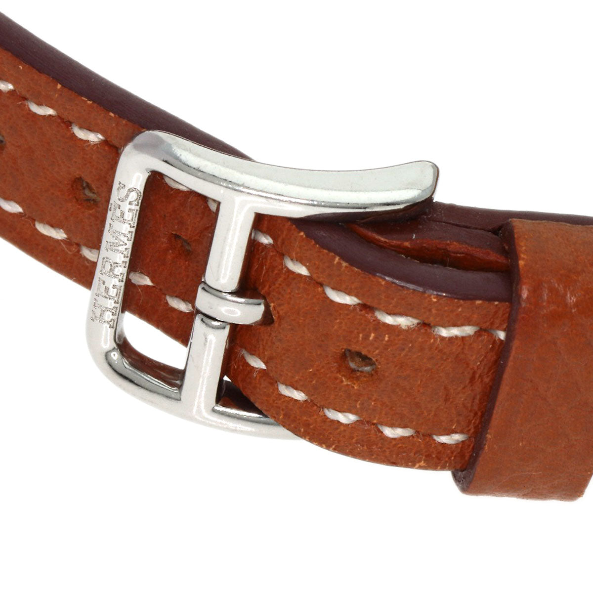 HERMES Watches Quartz HH1.110 Stainless Steel, Leather Silver H watch mini Silver dial Women Used