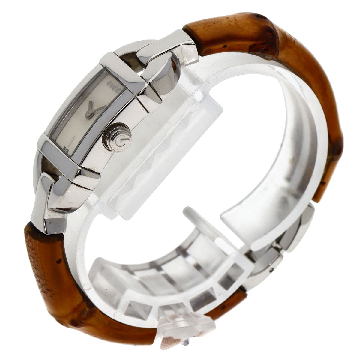 GUCCI Watches Quartz 6800L Stainless Steel, Bamboo Silver Bamboo Silver dial Women Used