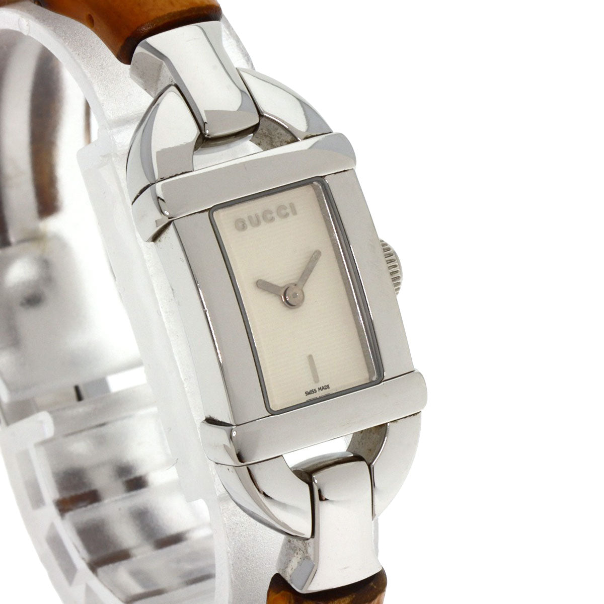 GUCCI Watches Quartz 6800L Stainless Steel, Bamboo Silver Bamboo Silver dial Women Used