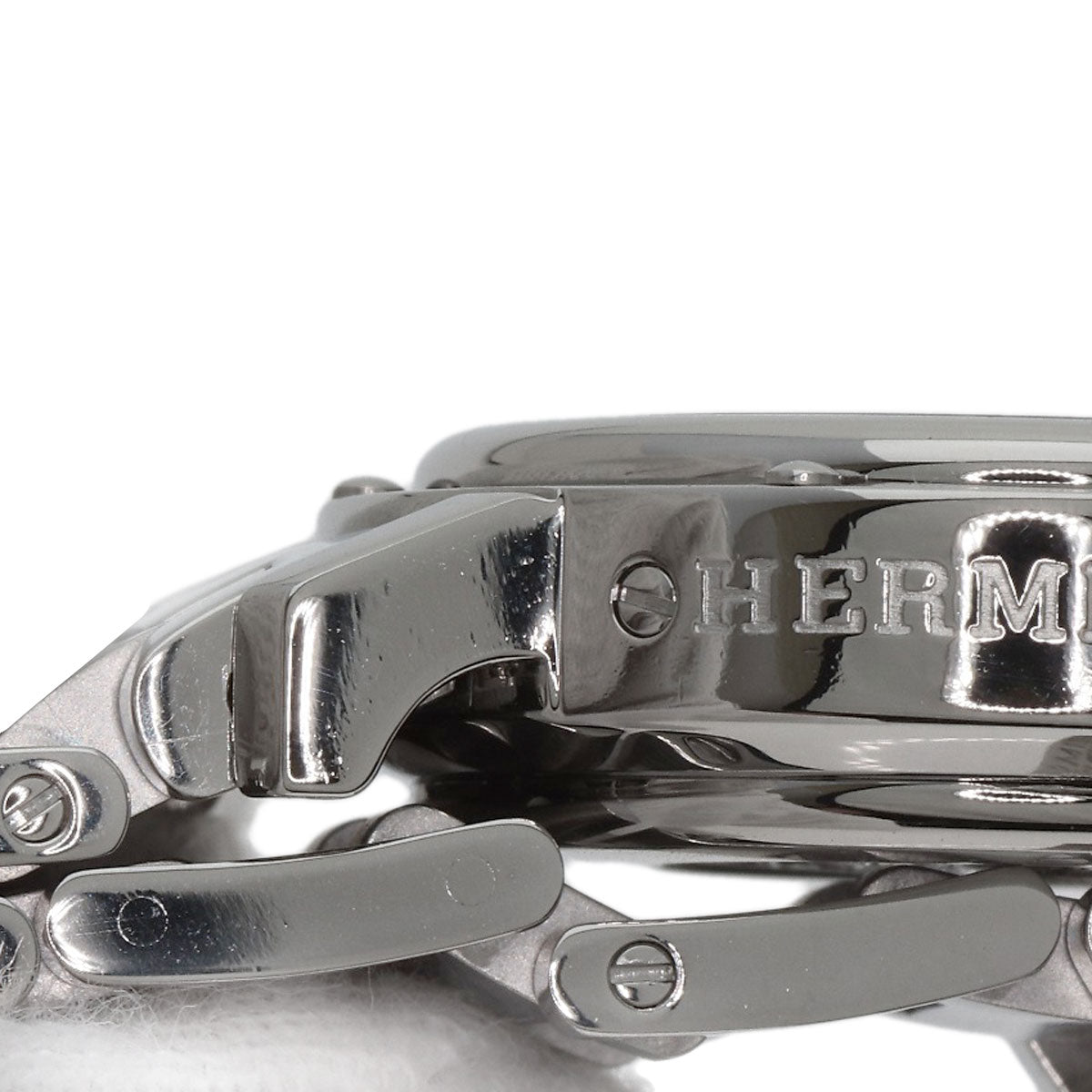 HERMES Watches Quartz CL1.310 Stainless Steel , Stainless Steel Silver Clipper Chronograph blue dial Women Used