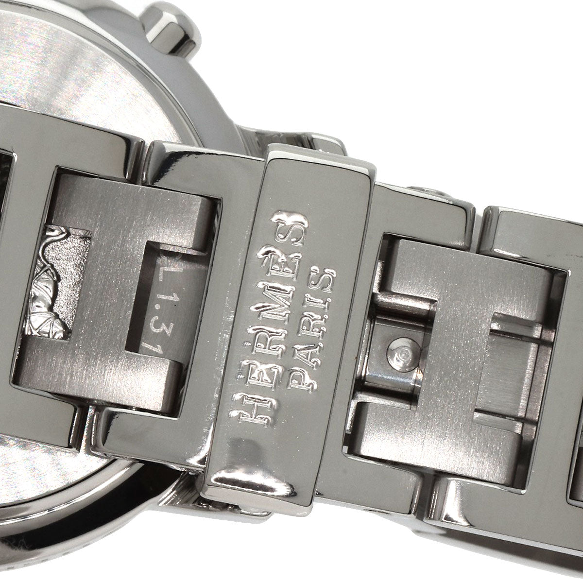 HERMES Watches Quartz CL1.310 Stainless Steel , Stainless Steel Silver Clipper Chronograph blue dial Women Used