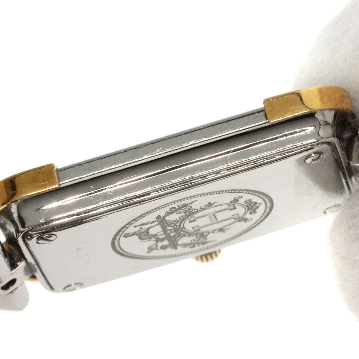 HERMES Watches Quartz CR1.220 Stainless Steel , SSxGP gold Clojure white dial Women Used