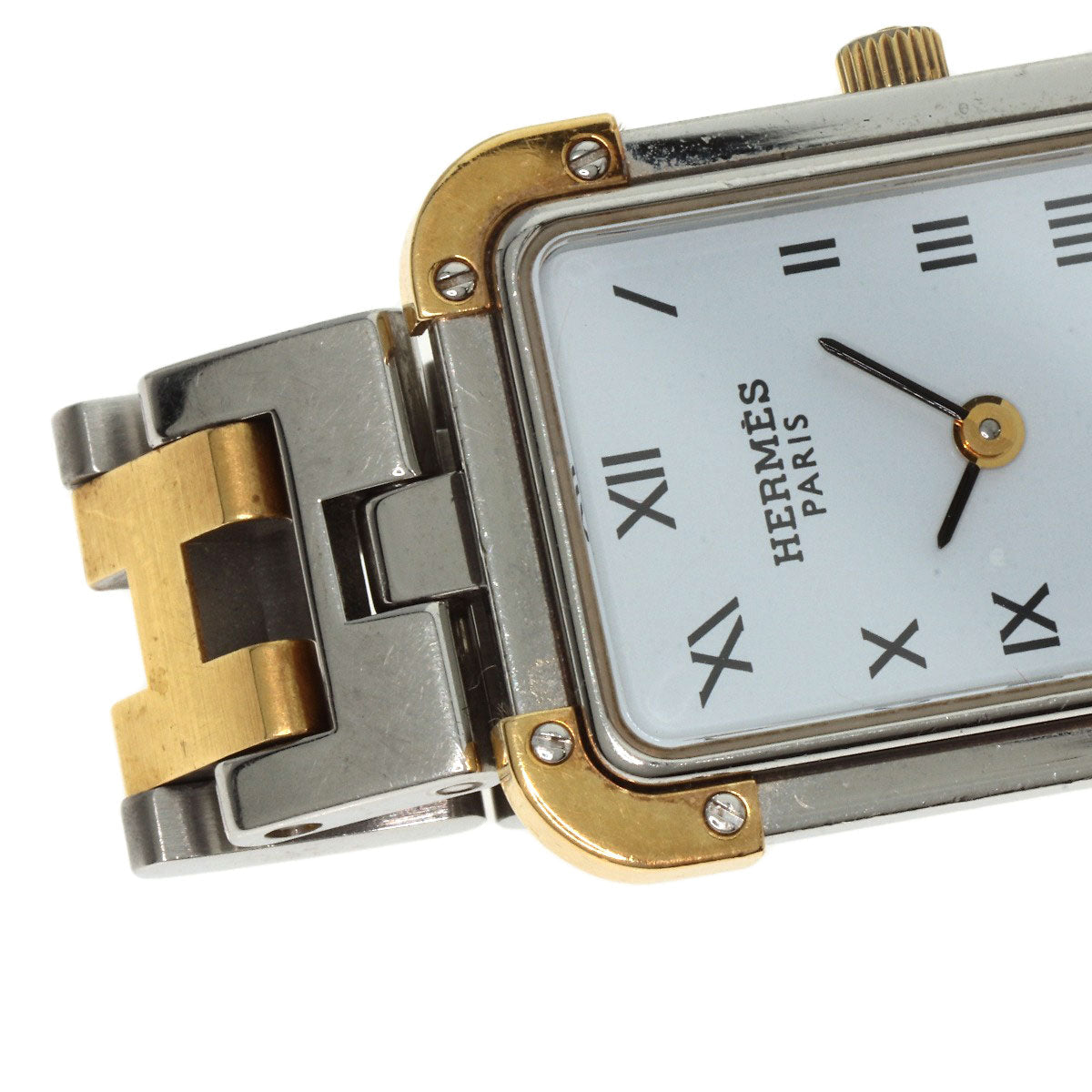 HERMES Watches Quartz CR1.220 Stainless Steel , SSxGP gold Clojure white dial Women Used