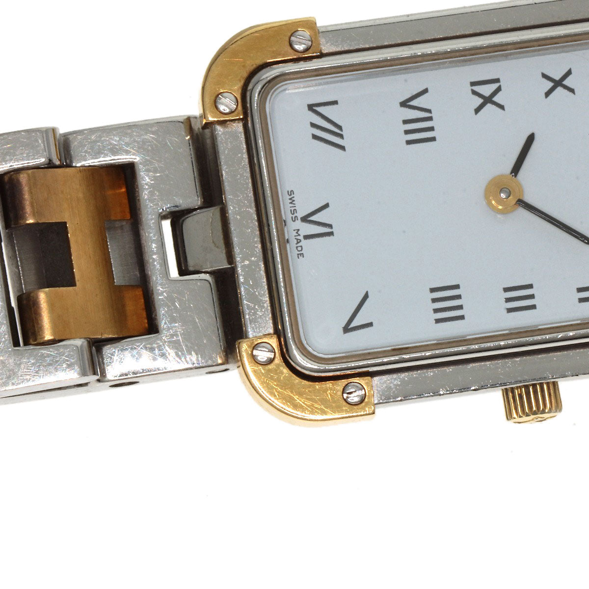 HERMES Watches Quartz CR1.220 Stainless Steel , SSxGP gold Clojure white dial Women Used