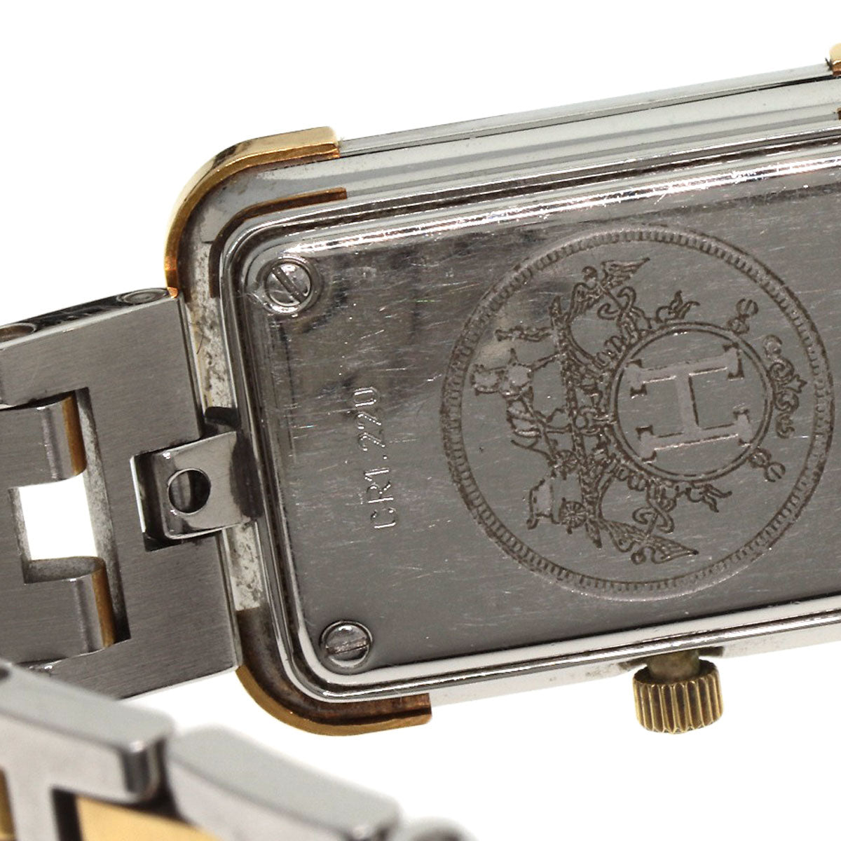 HERMES Watches Quartz CR1.220 Stainless Steel , SSxGP gold Clojure white dial Women Used