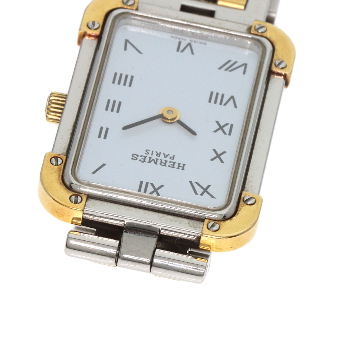 HERMES Watches Quartz CR1.220 Stainless Steel , SSxGP gold Clojure white dial Women Used