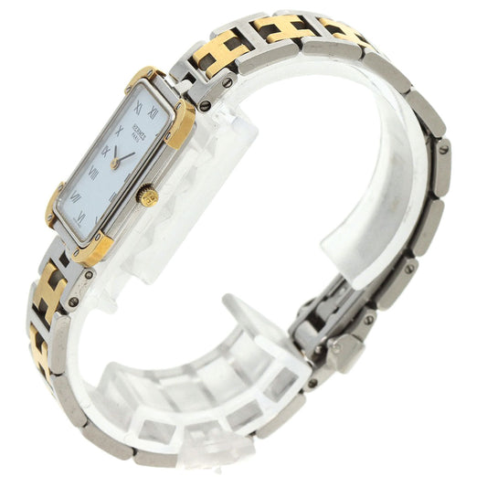 HERMES Watches Quartz CR1.220 Stainless Steel , SSxGP gold Clojure white dial Women Used