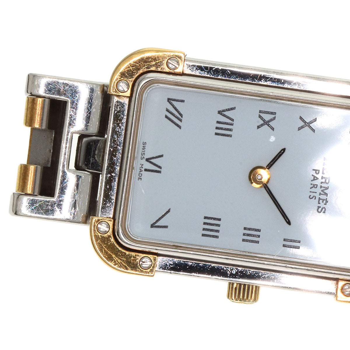 HERMES Watches Quartz CR1.220 Stainless Steel , SSxGP gold Clojure white dial Women Used