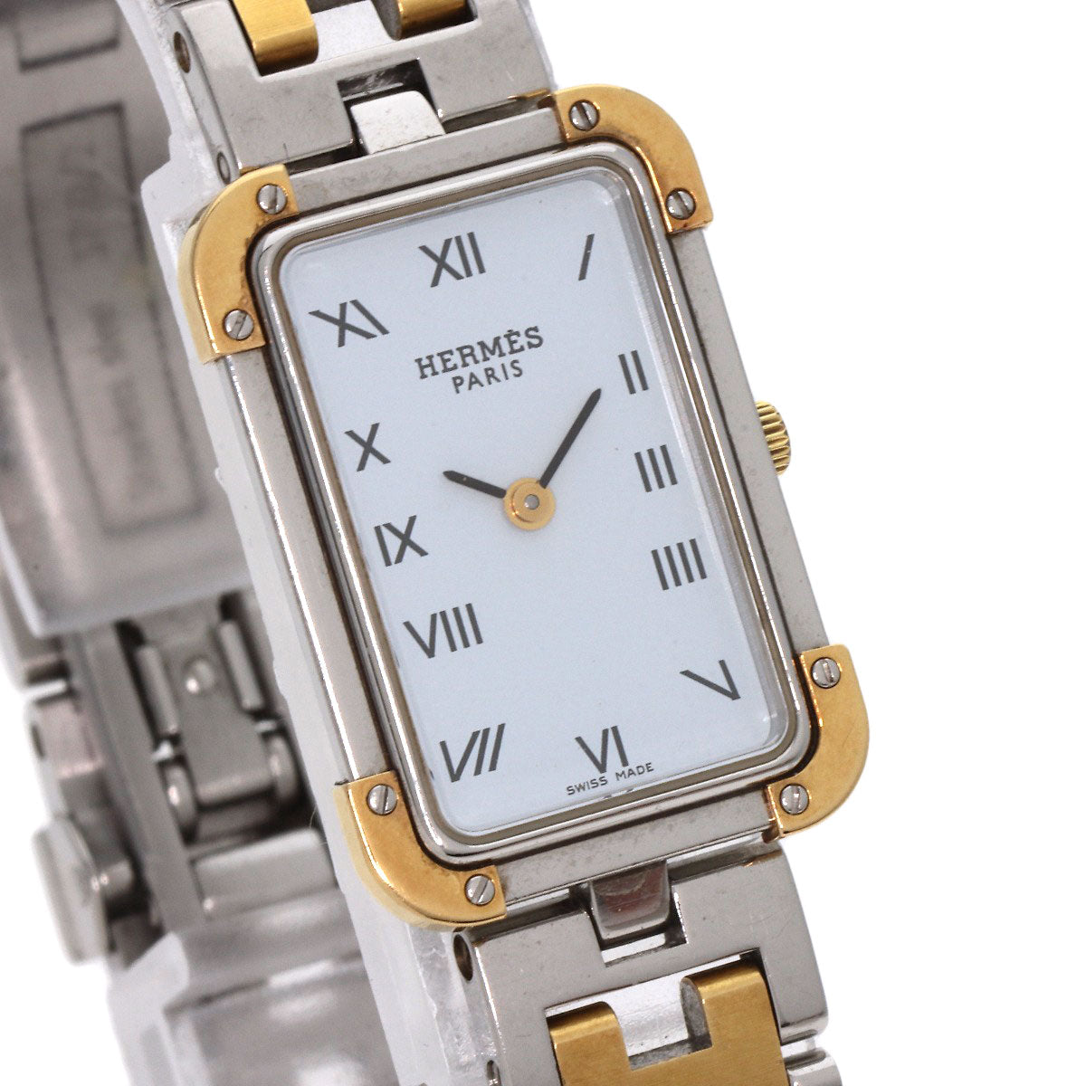 HERMES Watches Quartz CR1.220 Stainless Steel , SSxGP gold Clojure white dial Women Used