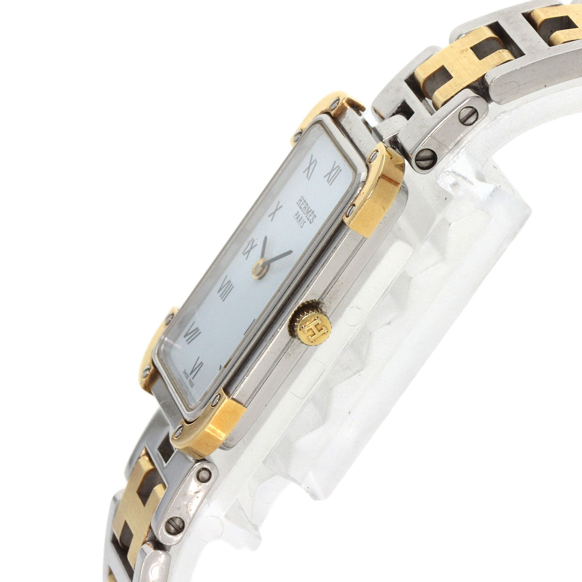HERMES Watches Quartz CR1.220 Stainless Steel , SSxGP gold Clojure white dial Women Used