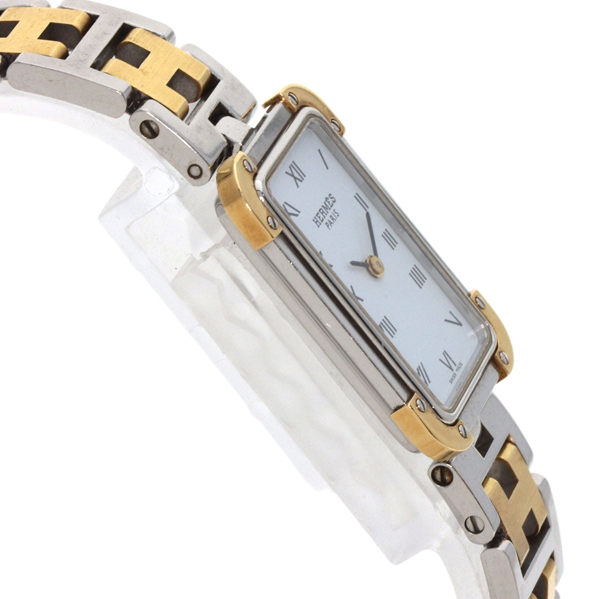 HERMES Watches Quartz CR1.220 Stainless Steel , SSxGP gold Clojure white dial Women Used