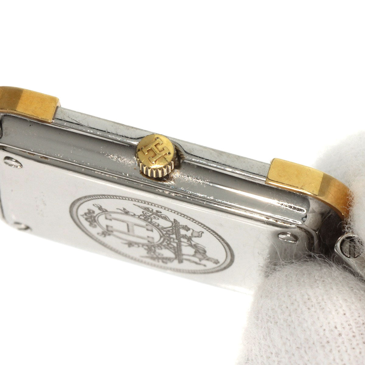 HERMES Watches Quartz CR1.220 Stainless Steel , SSxGP gold Clojure white dial Women Used