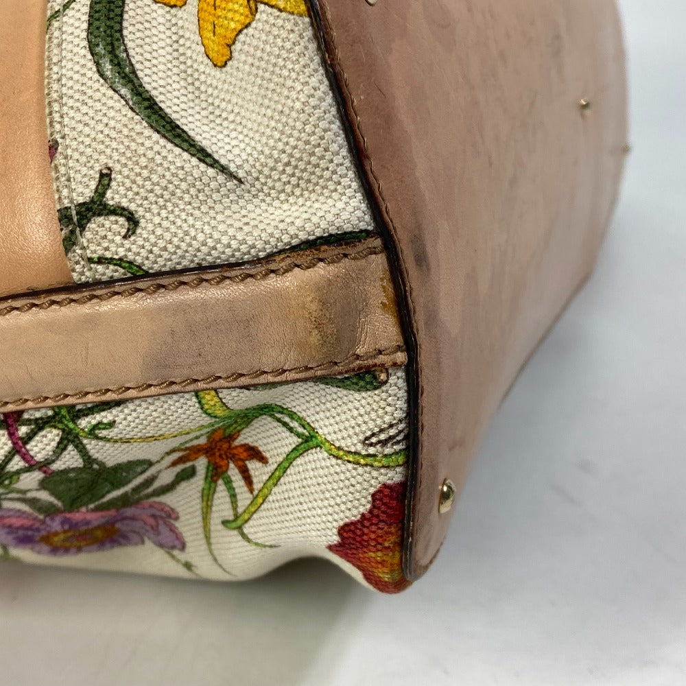 GUCCI Shoulder Bag 137385 Canvas / leather multicolor Flora floral pattern flower