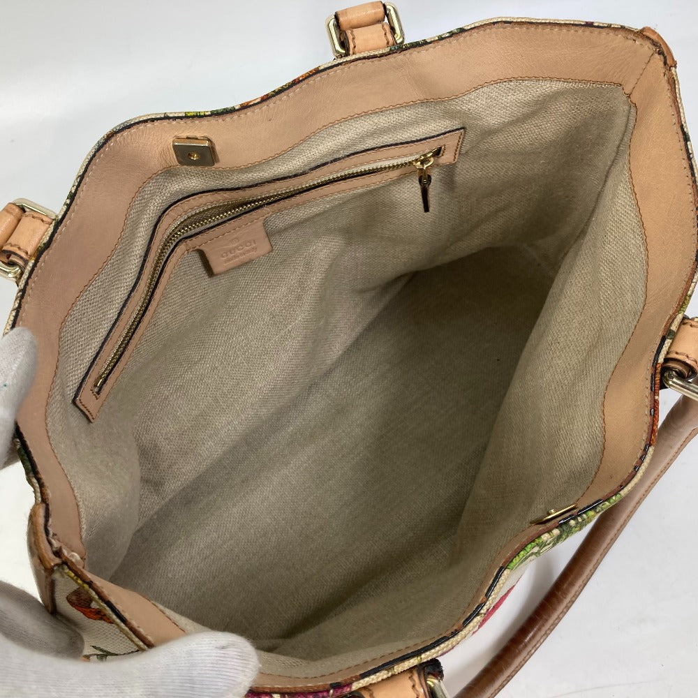 GUCCI Shoulder Bag 137385 Canvas / leather multicolor Flora floral pattern flower