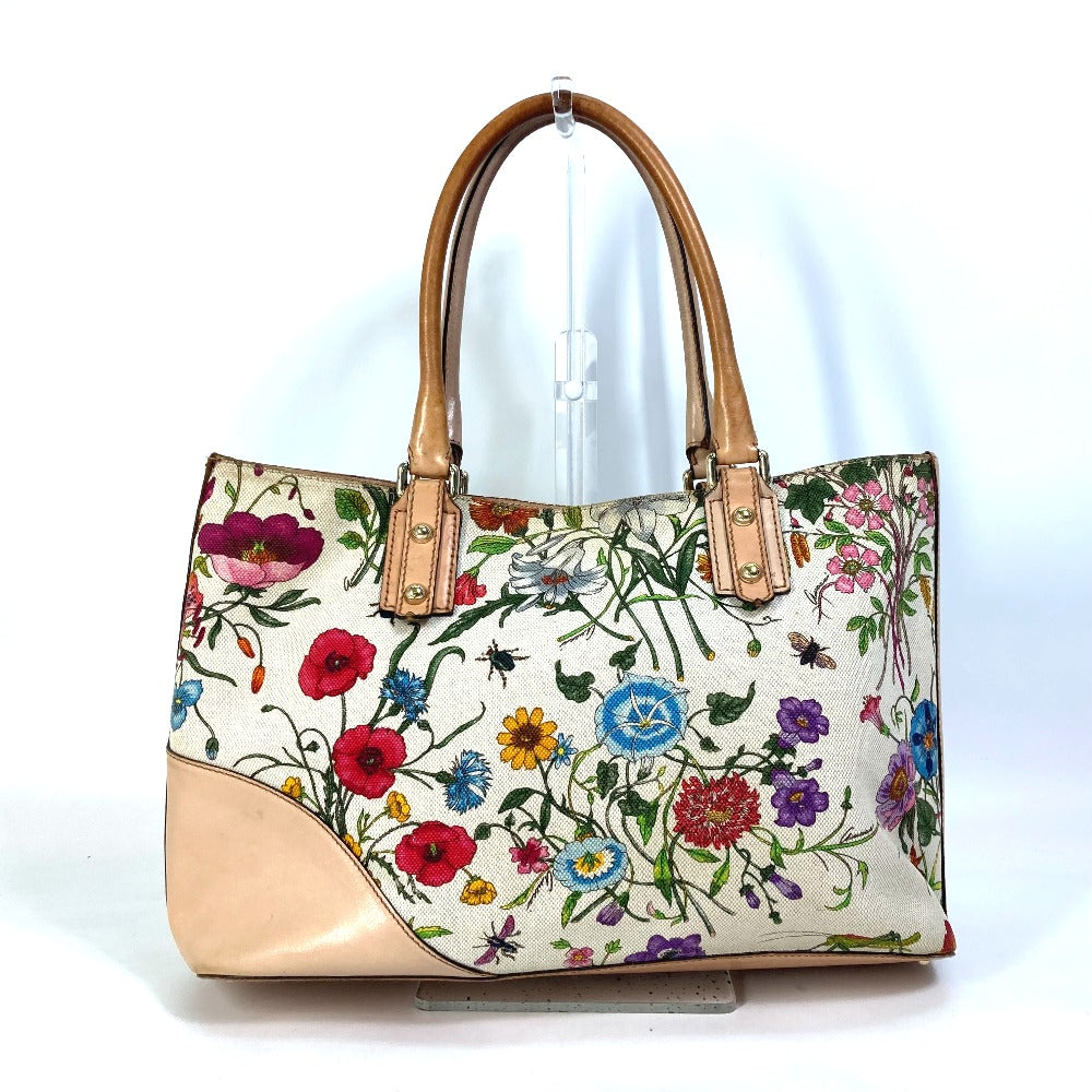 GUCCI Shoulder Bag 137385 Canvas / leather multicolor Flora floral pattern flower