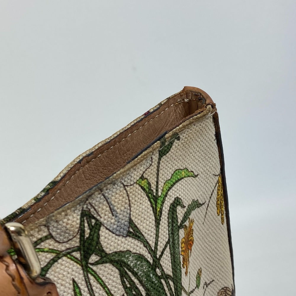 GUCCI Shoulder Bag 137385 Canvas / leather multicolor Flora floral pattern flower
