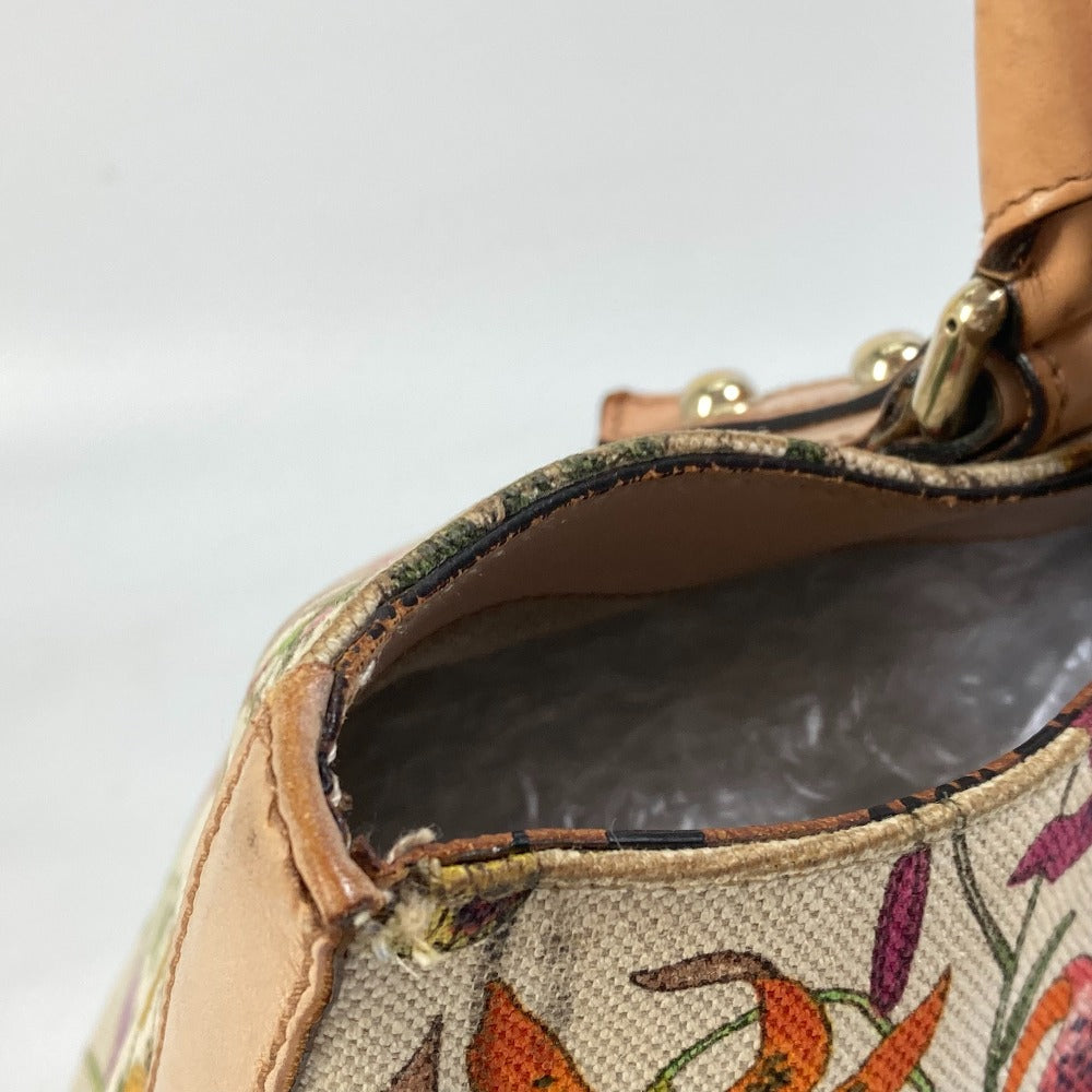 GUCCI Shoulder Bag 137385 Canvas / leather multicolor Flora floral pattern flower