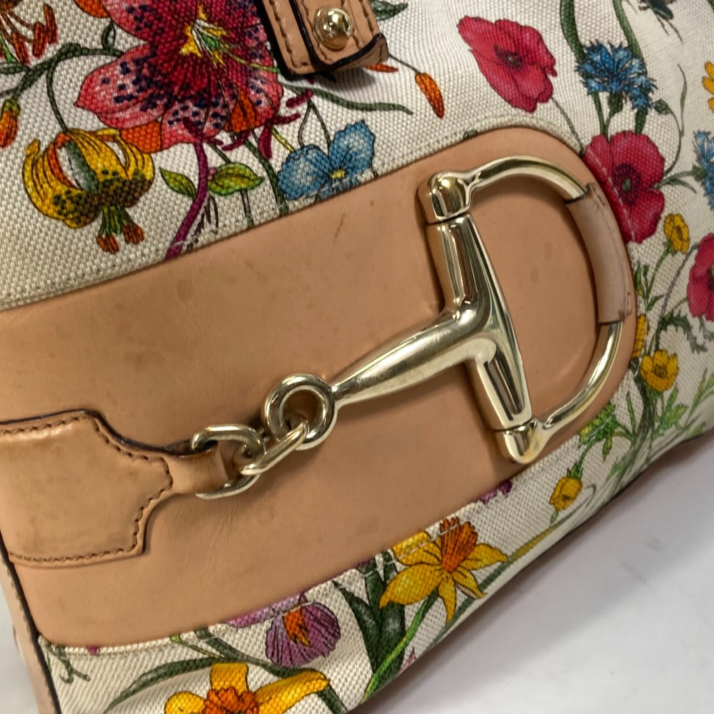GUCCI Shoulder Bag 137385 Canvas / leather multicolor Flora floral pattern flower