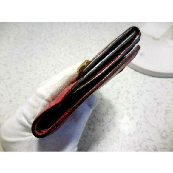 Gucci True Red Leather Bi Fold Change Purse Wallet